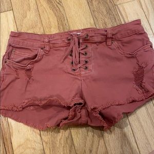 Billabong jean shorts with tie